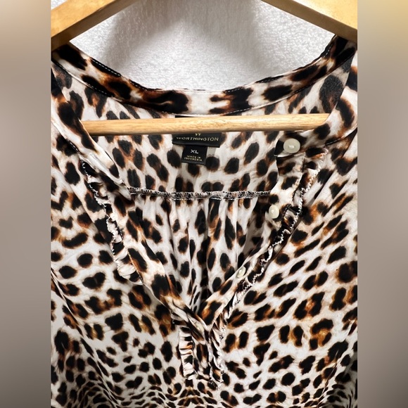 Worthington Women’s Size XL Leopard Print Sleeveless Blouse - Picture 3 of 3